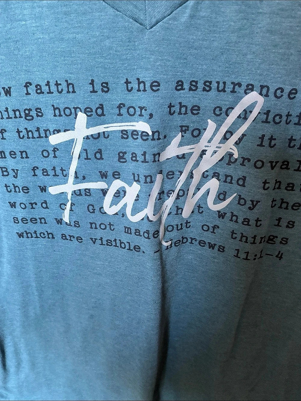 Faith Apparel Women’s V-Neck Graphic Tee - Picture 3 of 5